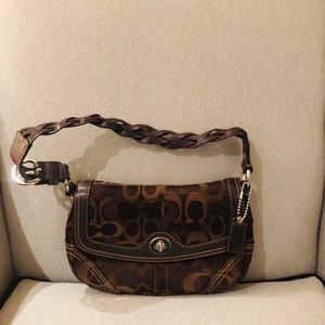 Coach Brown Jacquard Hobo Bag (Small)